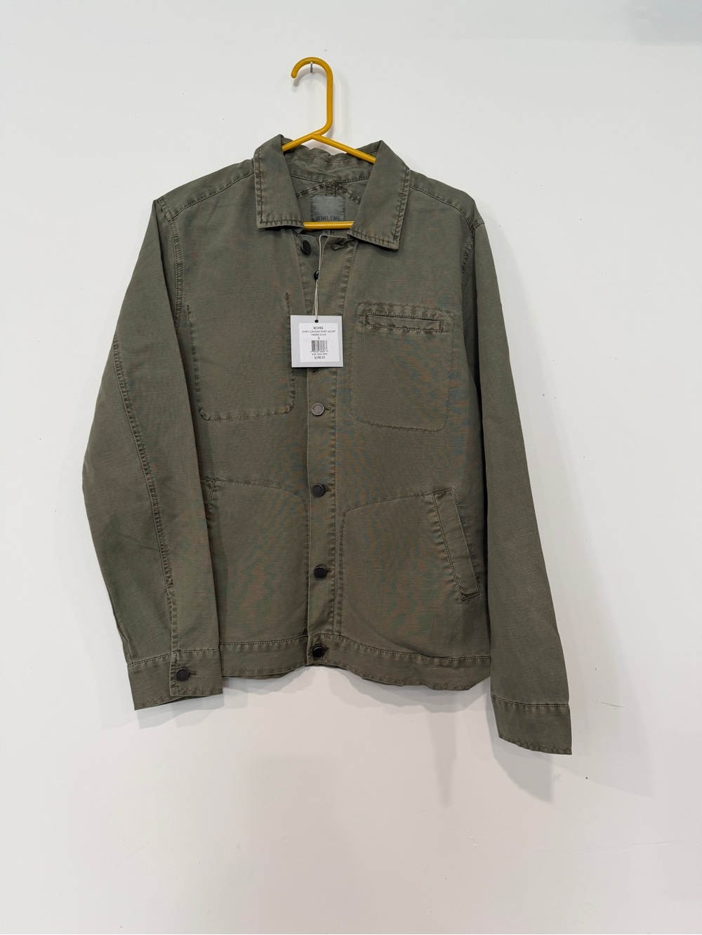 Michael Stars Men Olive Linen Canvas shirt jacket
